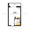 квартира-студия, 25,05кв.м. - изображение 1