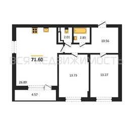 2-комнатная квартира, 71.6кв.м - изображение 1