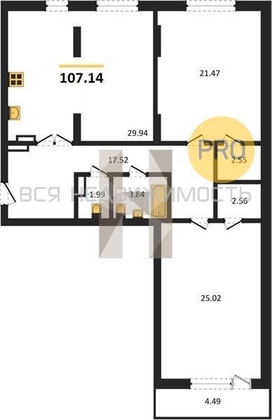 2-комнатная квартира, 107.14кв.м - изображение