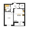 1-комнатная квартира, 37.55кв.м - изображение 1