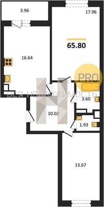 2-комнатная квартира, 65.8кв.м - изображение