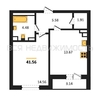 1-комнатная квартира, 41.56кв.м - изображение 1 1-комнатная квартира, 41.56кв.м - изображение 1