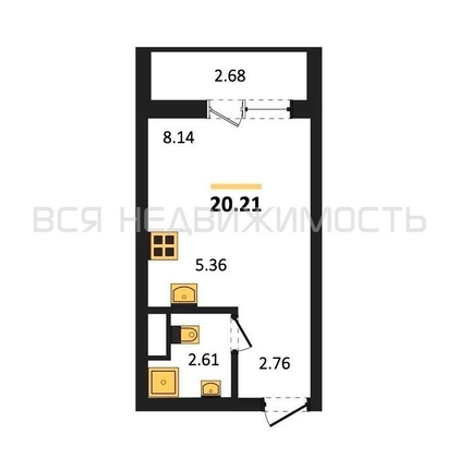 квартира-студия, 20,21кв.м. - изображение