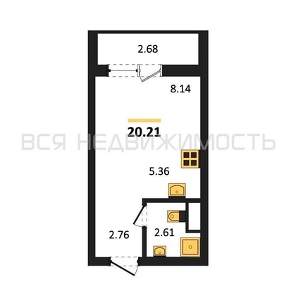 квартира-студия, 20,21кв.м. - изображение