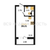 квартира-студия, 20,21кв.м. - изображение 1 квартира-студия, 20,21кв.м. - изображение 1