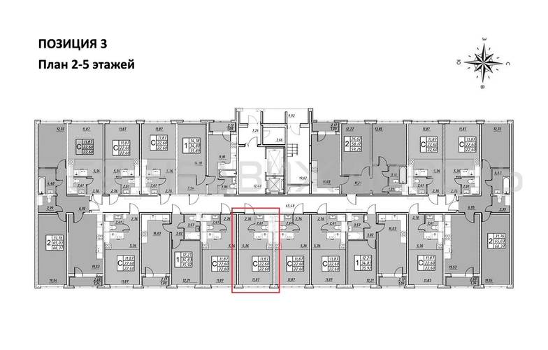 квартира-студия, 22,6кв.м. - изображение 1
