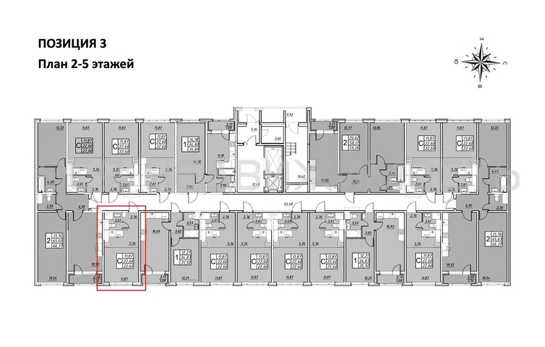квартира-студия, 22,6кв.м. - изображение 1