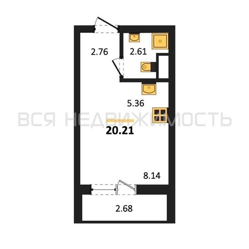 квартира-студия, 20,21кв.м. - изображение 0