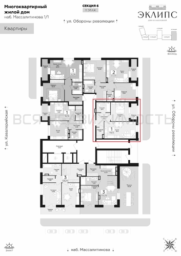 1-комнатная квартира, 44.12кв.м - изображение 1