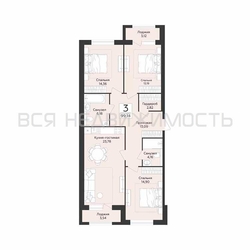 3-комнатная квартира, 99.14кв.м - изображение 1