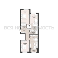3-комнатная квартира, 94.66кв.м - изображение 1