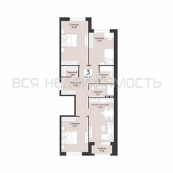 3-комнатная квартира, 94.43кв.м - изображение 1