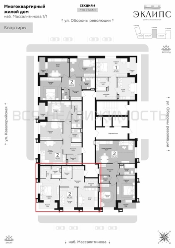 2-комнатная квартира, 66.42кв.м - изображение 1