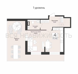 3-комнатная квартира, 117.42кв.м - изображение 1