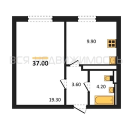 1-комнатная квартира, 37кв.м - изображение 1