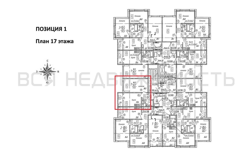 1-комнатная квартира, 41.4кв.м - изображение 1