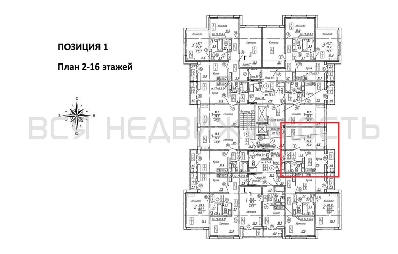 1-комнатная квартира, 37кв.м - изображение 1