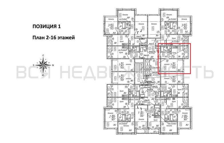 1-комнатная квартира, 37кв.м - изображение 1