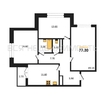 3-комнатная квартира, 77.3кв.м - изображение 1