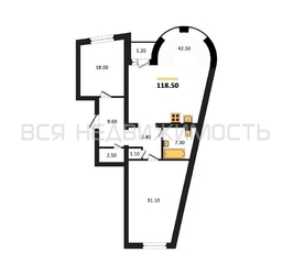 2-комнатная квартира, 118.5кв.м - изображение 1