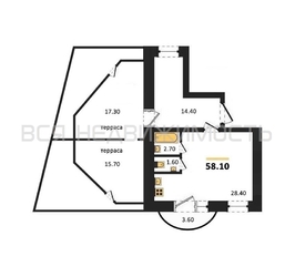 квартира-студия, 47,1кв.м. - изображение 1