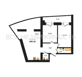 2-комнатная квартира, 102.1кв.м - изображение 1