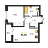 1-комнатная квартира, 35.18кв.м - изображение 1