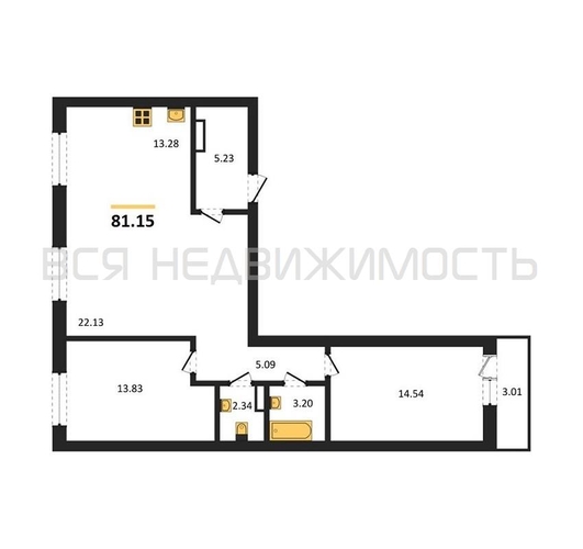 2-комнатная квартира, 81.15кв.м - изображение 0
