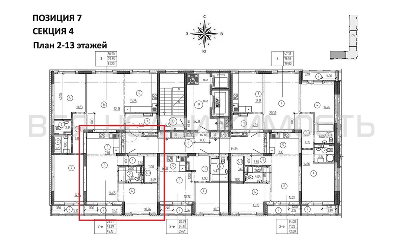 1-комнатная квартира, 45.13кв.м - изображение 1