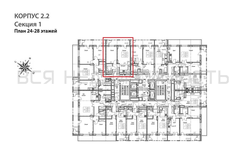 1-комнатная квартира, 52.3кв.м - изображение 1