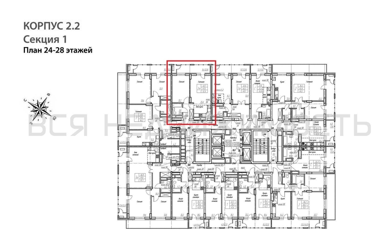 1-комнатная квартира, 52.3кв.м - изображение 1