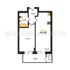 1-комнатная квартира, 41.4кв.м - изображение 1 1-комнатная квартира, 41.4кв.м - изображение 1