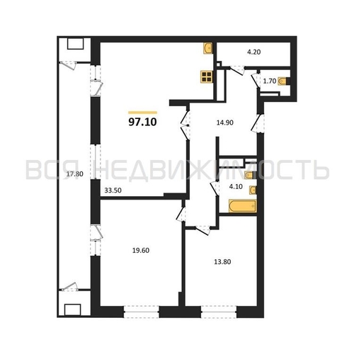 2-комнатная квартира, 97.1кв.м - изображение 0