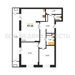 2-комнатная квартира, 97.1кв.м - изображение 1