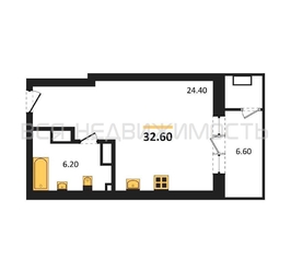 квартира-студия, 32,6кв.м. - изображение 1