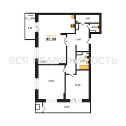 2-комнатная квартира, 95.9кв.м - изображение 1