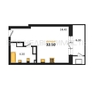 квартира-студия, 32,5кв.м. - изображение 1
