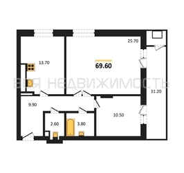 2-комнатная квартира, 69.6кв.м - изображение 1