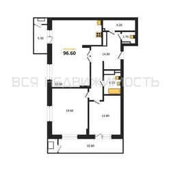 2-комнатная квартира, 96.6кв.м - изображение 1