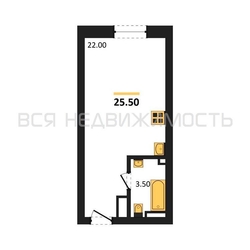 квартира-студия, 25,5кв.м. - изображение 1