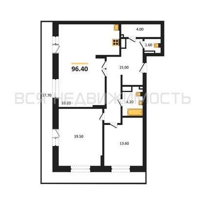 2-комнатная квартира, 96.4кв.м - изображение