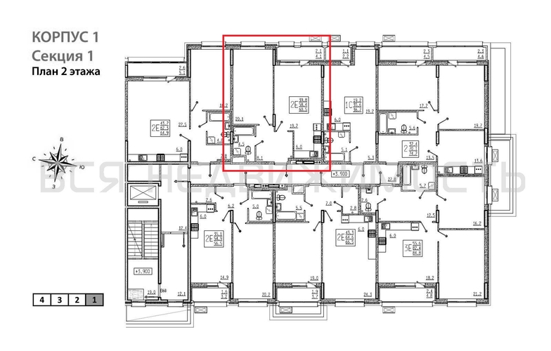 1-комнатная квартира, 60.5кв.м - изображение 1