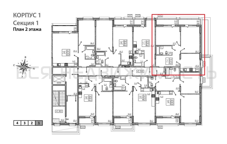 2-комнатная квартира, 74.7кв.м - изображение 1