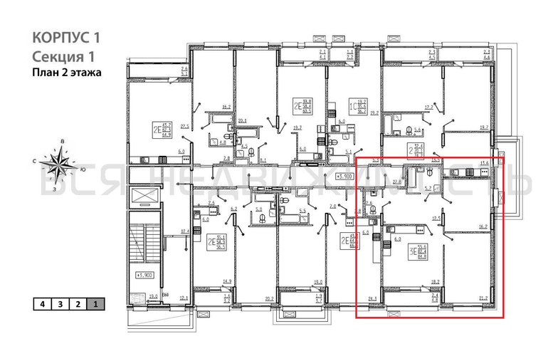 2-комнатная квартира, 84.8кв.м - изображение 1