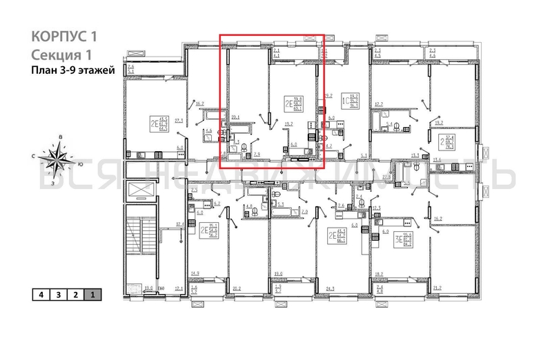1-комнатная квартира, 60.1кв.м - изображение 1
