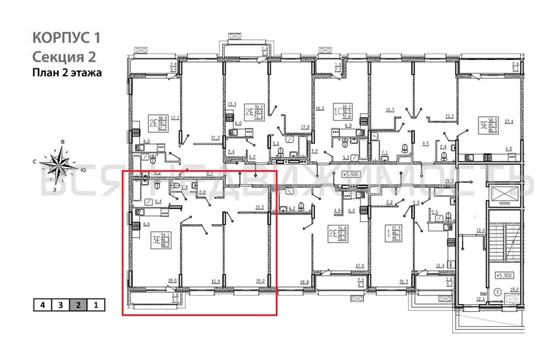 2-комнатная квартира, 88.2кв.м - изображение 1