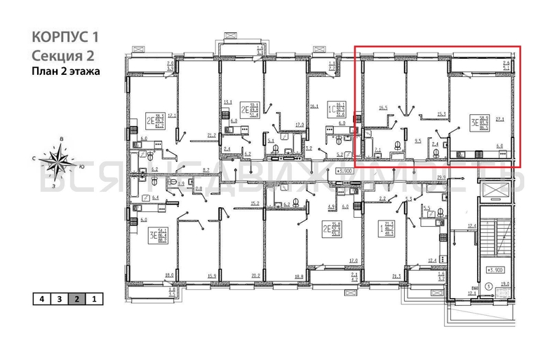 2-комнатная квартира, 86.5кв.м - изображение 1