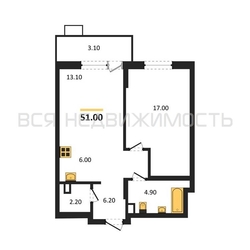 1-комнатная квартира, 51кв.м - изображение 1