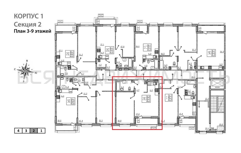1-комнатная квартира, 54.6кв.м - изображение 1