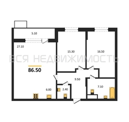 2-комнатная квартира, 86.5кв.м - изображение 1